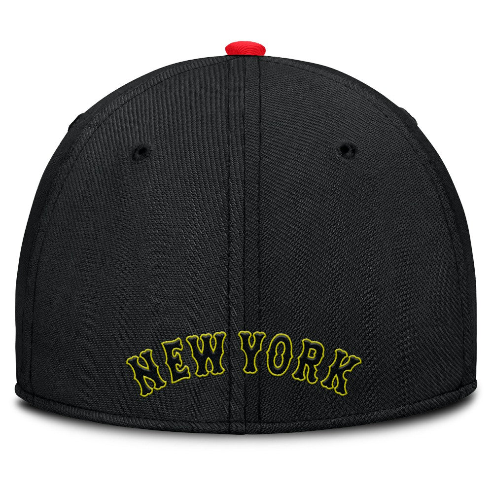 New York Mets Nike Neon 90s Rise SwooshFlex Hat - Crimson/Black Hats