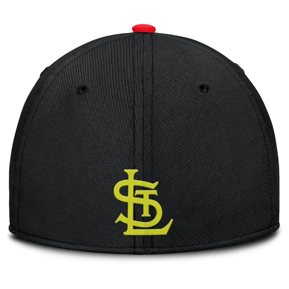 St. Louis Cardinals Nike Neon 90s Rise SwooshFlex Hat - Crimson/Black Hats