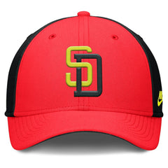 San Diego Padres Nike Neon 90s Rise SwooshFlex Hat - Crimson/Black Hats