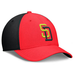 San Diego Padres Nike Neon 90s Rise SwooshFlex Hat - Crimson/Black Hats