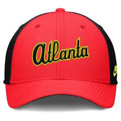 Atlanta Braves Nike Neon 90s Rise SwooshFlex Hat - Crimson/Black Hats