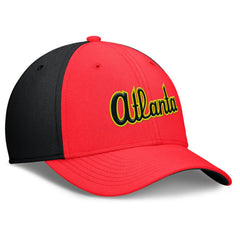 Atlanta Braves Nike Neon 90s Rise SwooshFlex Hat - Crimson/Black Hats