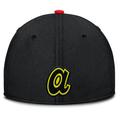 Atlanta Braves Nike Neon 90s Rise SwooshFlex Hat - Crimson/Black Hats