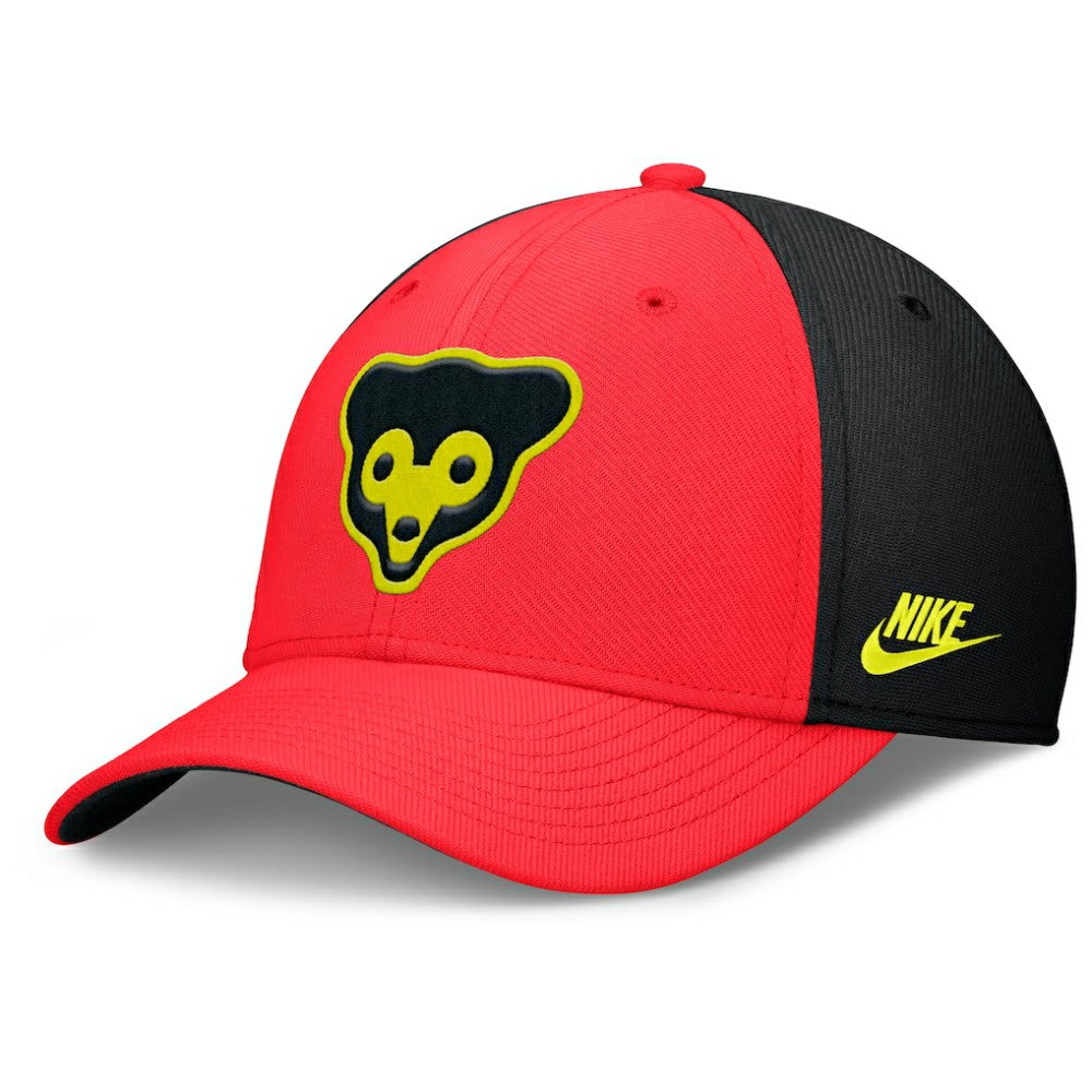 Chicago Cubs Nike Neon 90s Rise SwooshFlex Hat - Crimson/Black Hats
