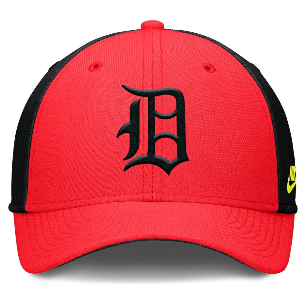 Detroit Tigers Nike Neon 90s Rise SwooshFlex Hat - Crimson/Black Hats