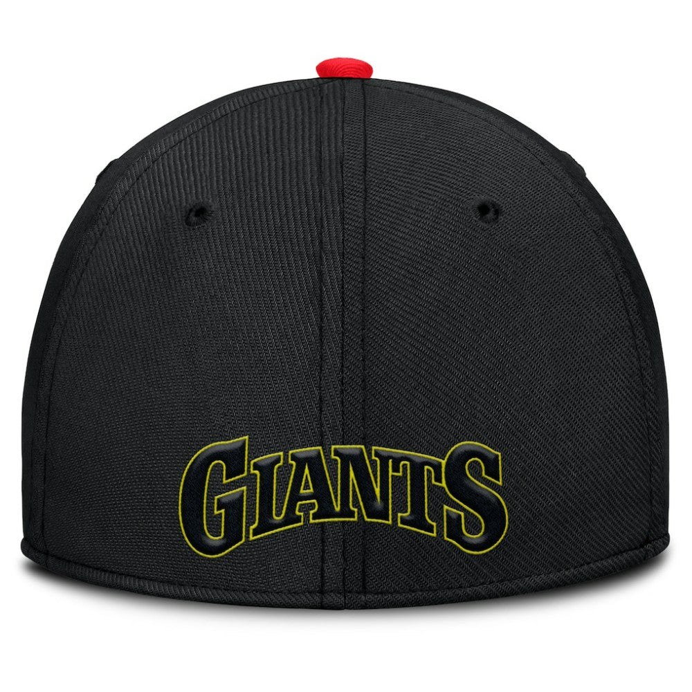San Francisco Giants Nike Neon 90s Rise SwooshFlex Hat - Crimson/Black Hats