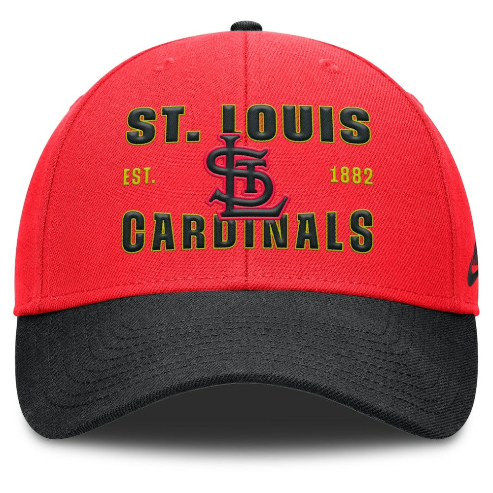 St. Louis Cardinals Nike Neon 90s Rise Adjustable Hat - Crimson/Black Hats