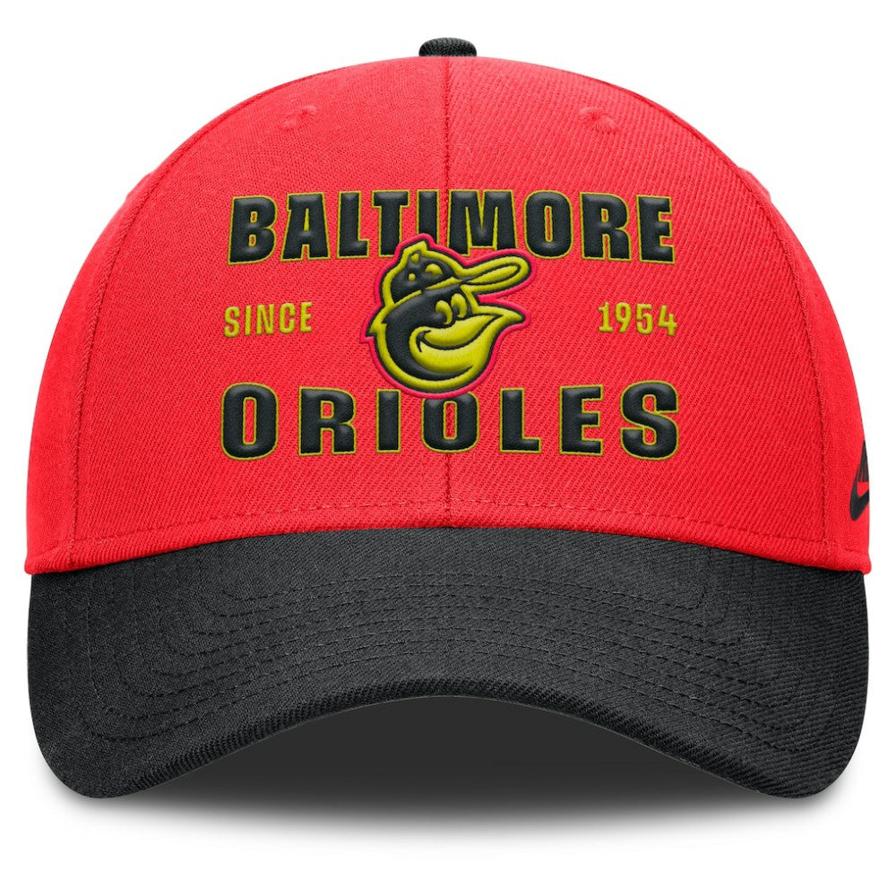 Baltimore Orioles Nike Neon 90s Rise Adjustable Hat - Crimson/Black Hats