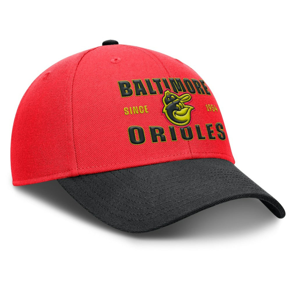 Baltimore Orioles Nike Neon 90s Rise Adjustable Hat - Crimson/Black Hats