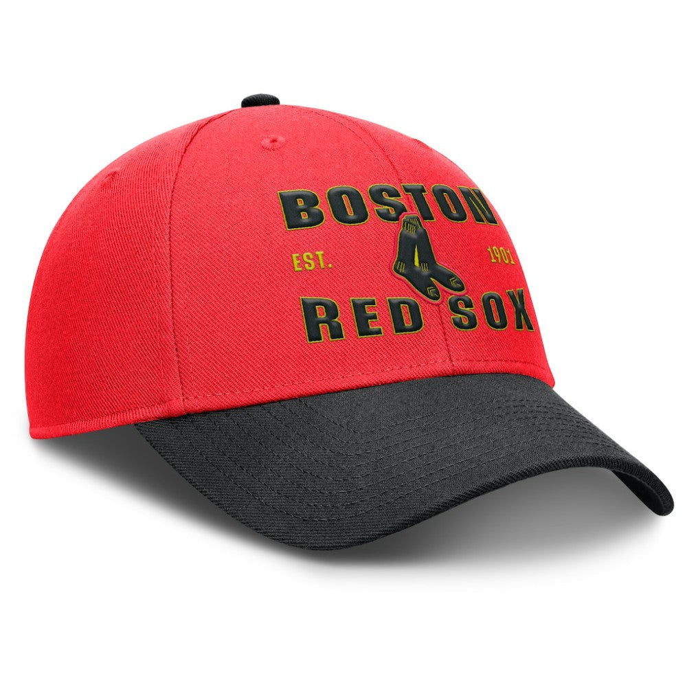 Boston Red Sox Nike Neon 90s Rise Adjustable Hat - Crimson/Black Hats