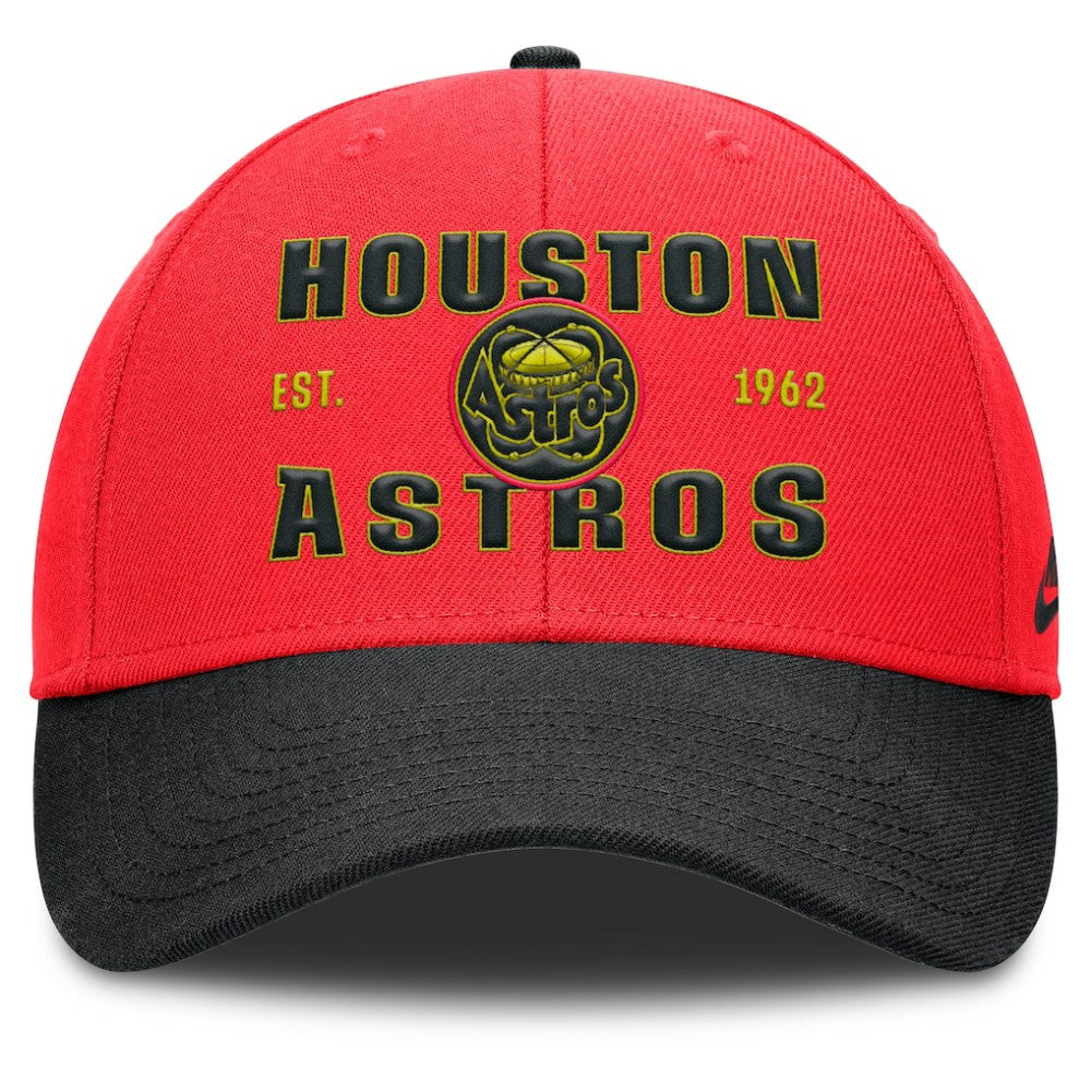 Houston Astros Nike Neon 90s Rise Adjustable Hat - Crimson/Black Hats