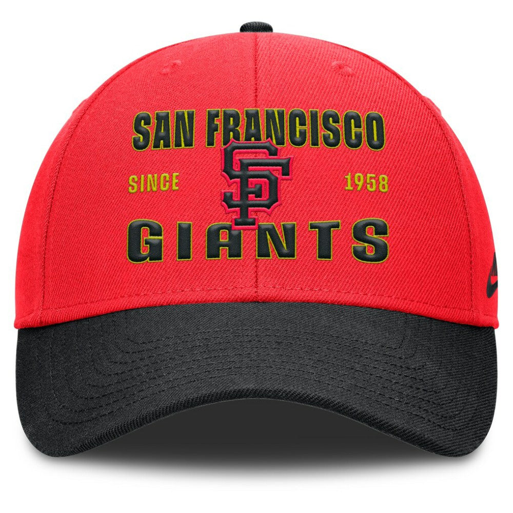 San Francisco Giants Nike Neon 90s Rise Adjustable Hat - Crimson/Black Hats