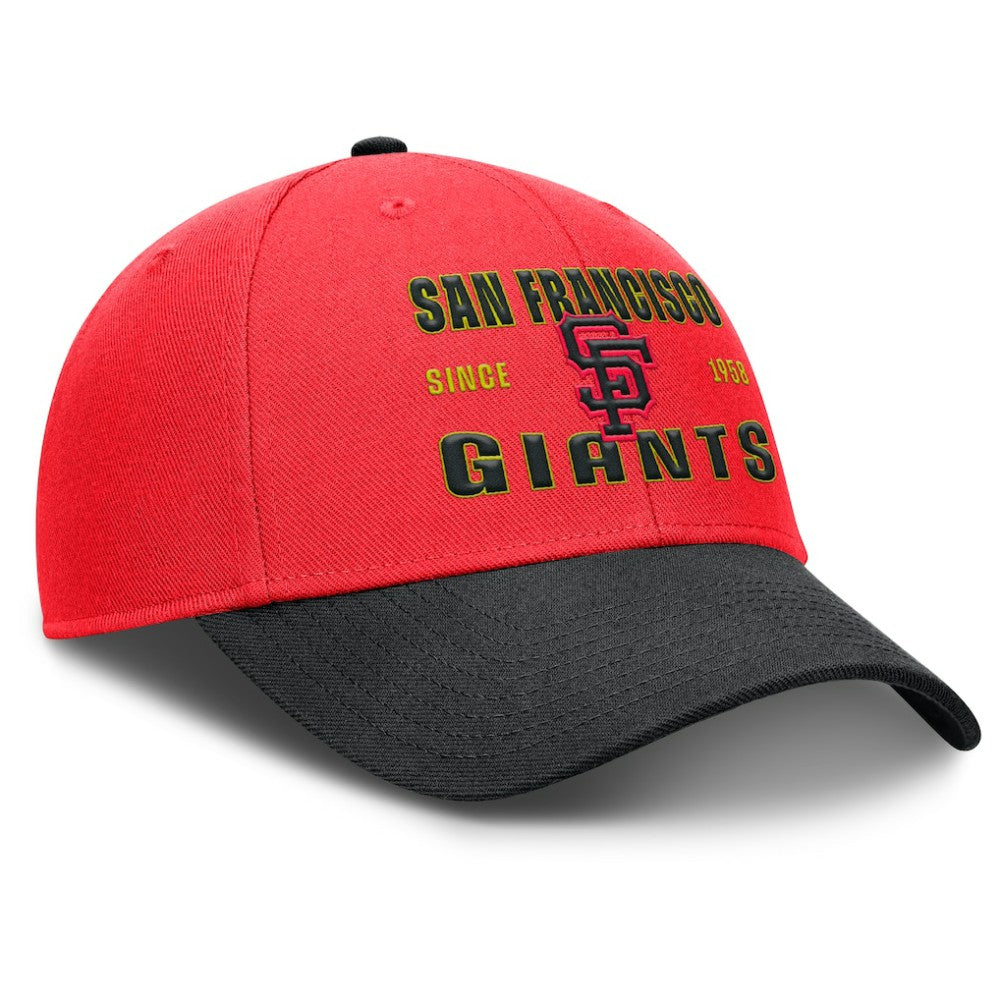 San Francisco Giants Nike Neon 90s Rise Adjustable Hat - Crimson/Black Hats