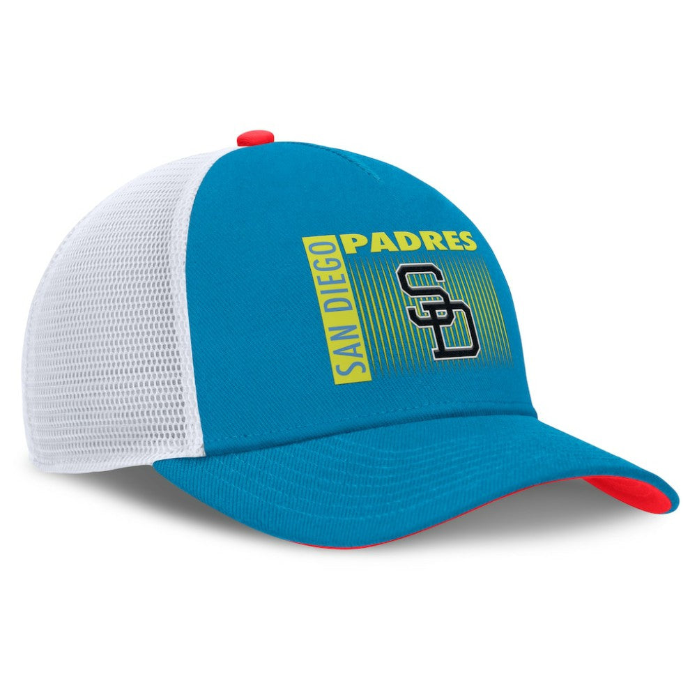 San Diego Padres Nike Neon 90s Rise Structured Performance Adjustable Trucker Hat - Teal Hats