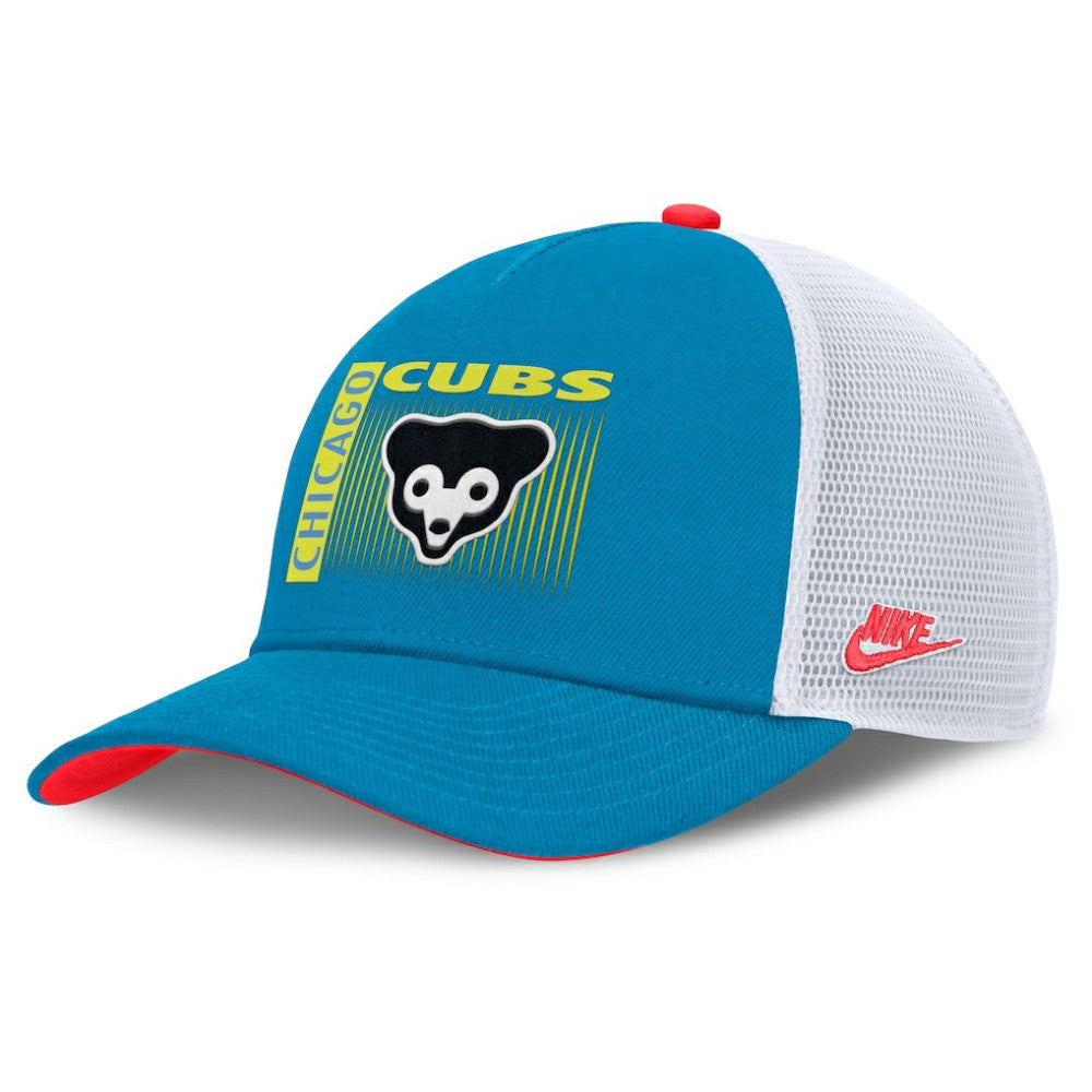 Chicago Cubs Nike Neon 90s Rise Structured Performance Adjustable Trucker Hat - Teal Hats