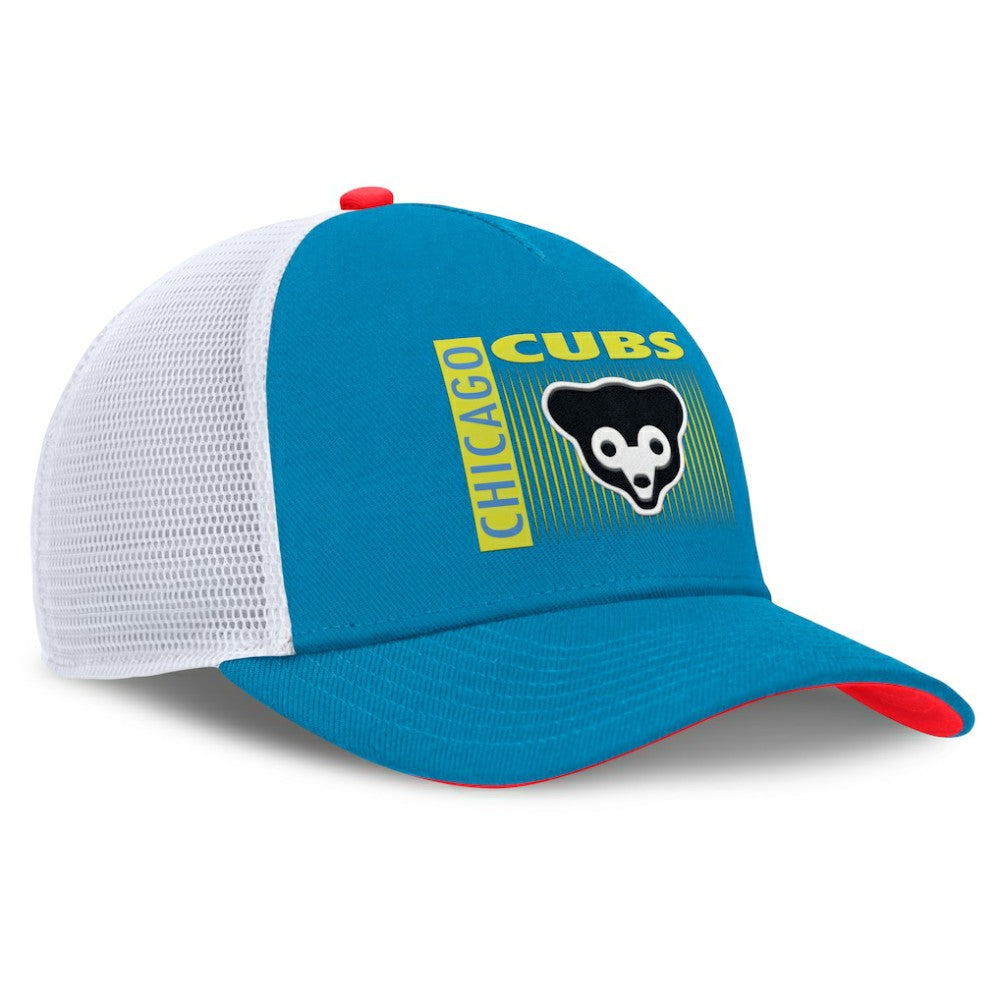 Chicago Cubs Nike Neon 90s Rise Structured Performance Adjustable Trucker Hat - Teal Hats
