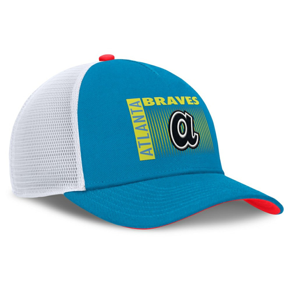 Atlanta Braves Nike Neon 90s Rise Structured Performance Adjustable Trucker Hat - Teal Hats