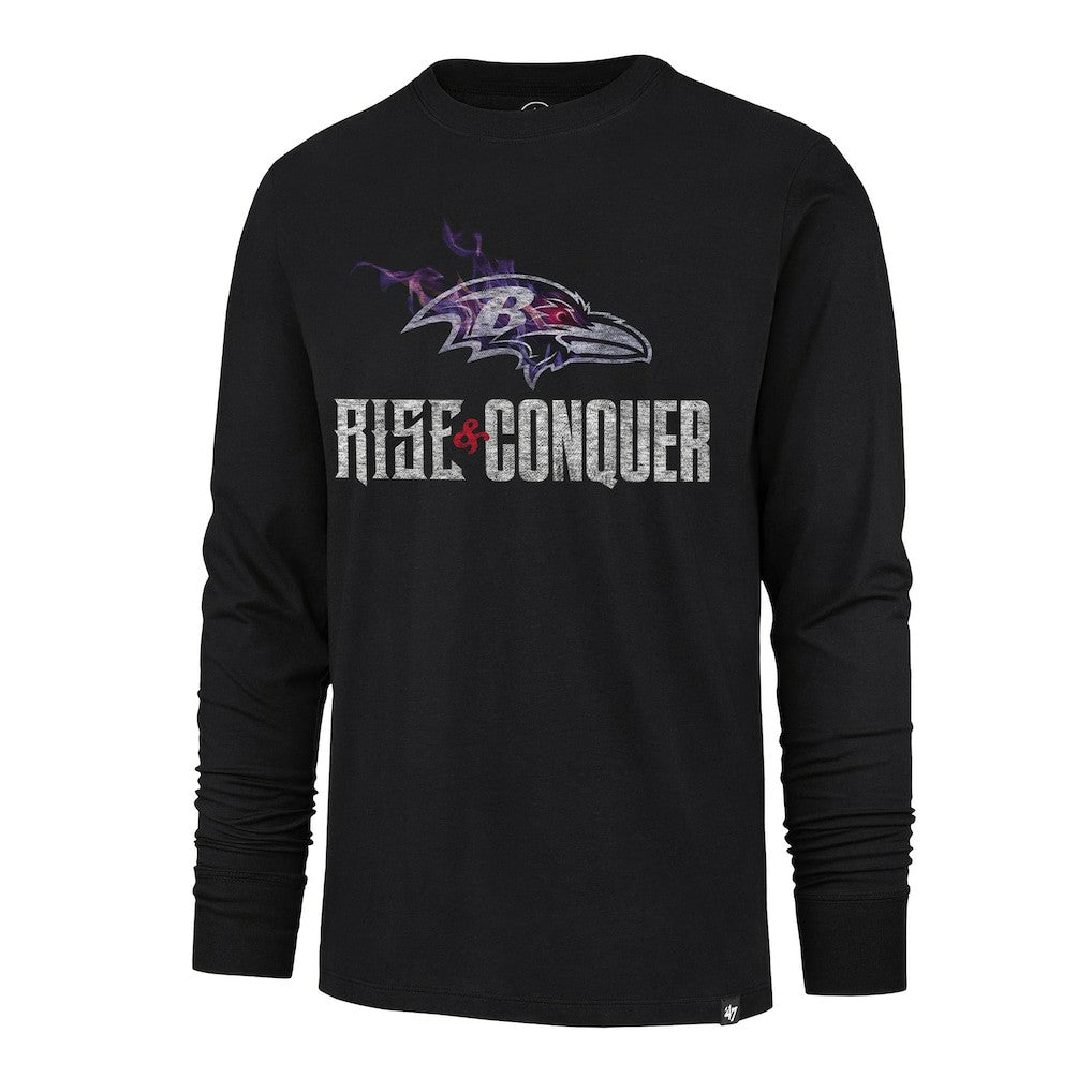Baltimore Ravens '47 Rise and Conquer Franklin Long Sleeve T-Shirt Black