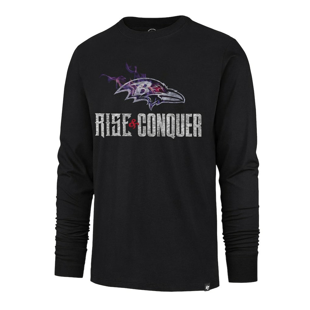 Baltimore Ravens '47 Rise and Conquer Franklin Long Sleeve T-Shirt Black