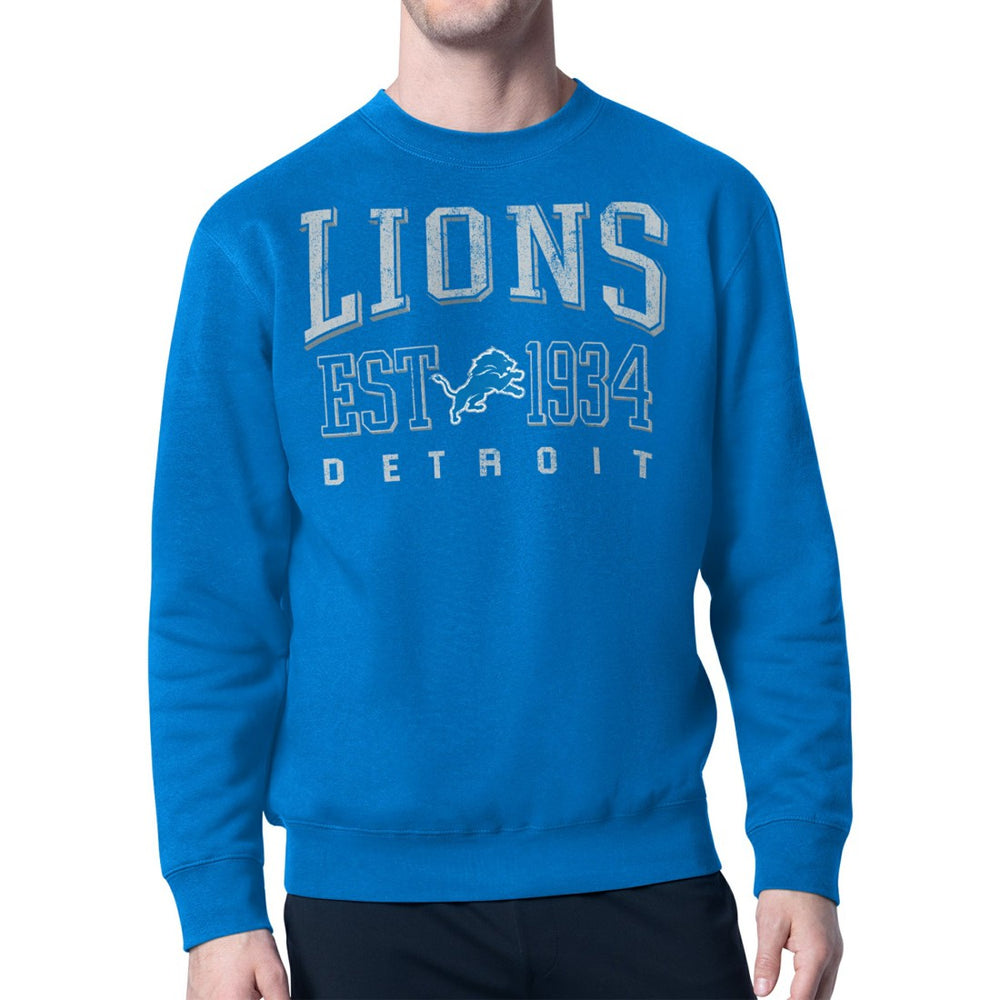 Detroit Lions Starter Retro Team Logo Pullover Sweatshirt  Royal