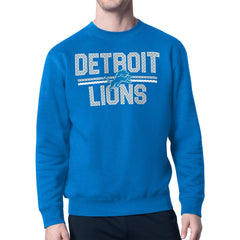 Detroit Lions Starter Mesh Look Retro Team Logo Pullover Sweatshirt  Blue