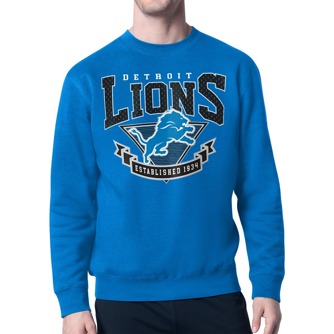 Detroit Lions Starter ‘80s Inspired Pullover Sweatshirt  Blue