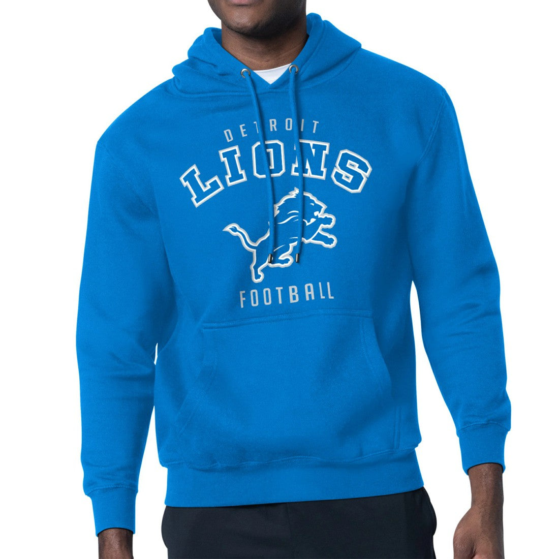 Detroit Lions Starter City Team Logo Pullover Hoodie Blue