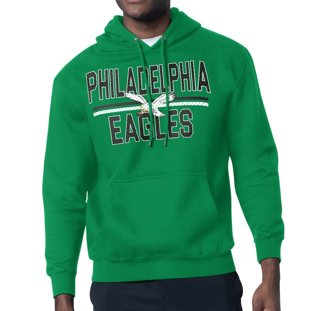 Philadelphia Eagles Starter Team Retro Logo Fleece Tri-Blend Pullover Hoodie Kelly Green