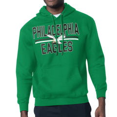 Philadelphia Eagles Starter Team Retro Logo Fleece Tri-Blend Pullover Hoodie Kelly Green