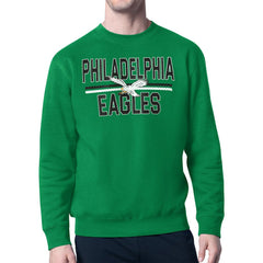 Philadelphia Eagles Starter Mesh Look Retro Logo Pullover Sweatshirt Kelly Green