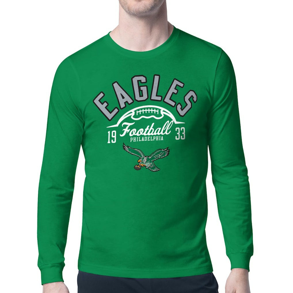 Philadelphia Eagles Starter Half Ball Retro Logo Long Sleeve T-Shirt Kelly Green