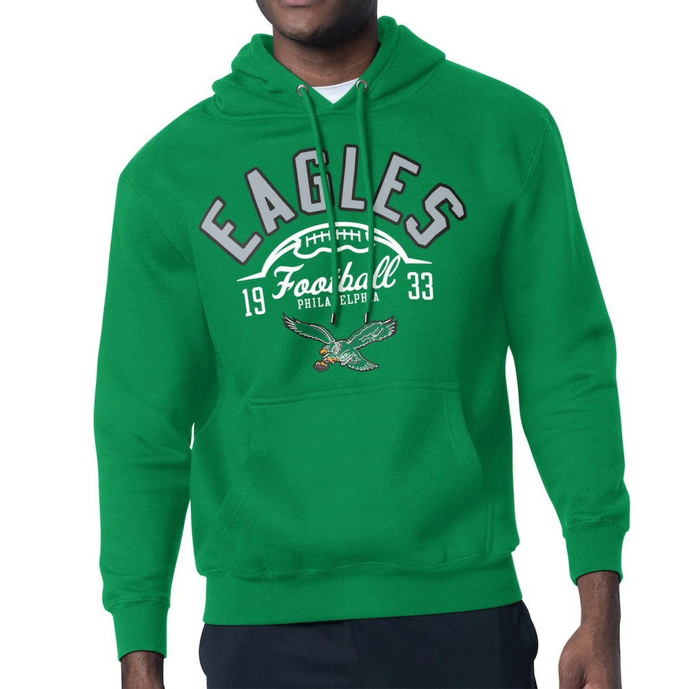 Philadelphia Eagles Starter Half Ball Retro Logo Pullover Hoodie Kelly Green