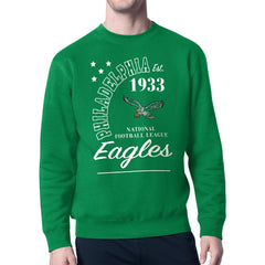 Philadelphia Eagles Starter Team Retro Logo Fleece Tri-Blend Pullover Sweatshirt Kelly Green