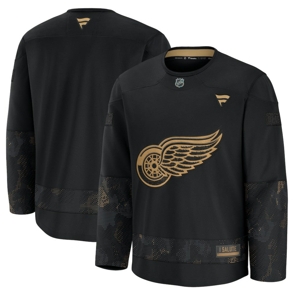 NHL Detroit Red Wings Fanatics 2024 Military Appreciation Practice Jersey - Black
