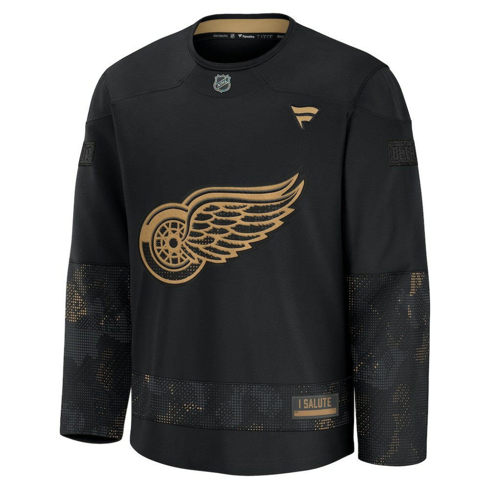 NHL Detroit Red Wings Fanatics 2024 Military Appreciation Practice Jersey - Black