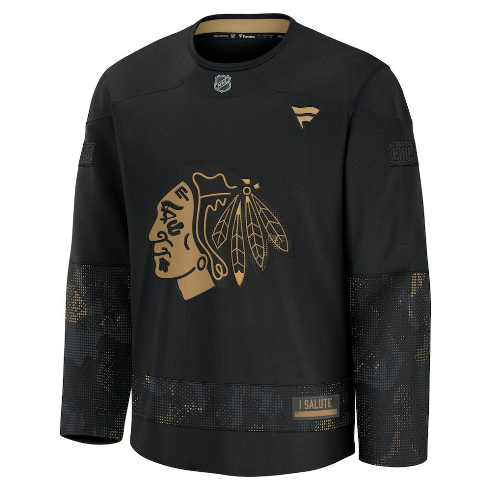 NHL Chicago Blackhawks Fanatics 2024 Military Appreciation Practice Jersey - Black