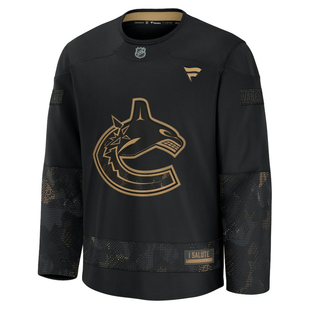 NHL Vancouver Canucks Fanatics 2024 Military Appreciation Practice Jersey - Black
