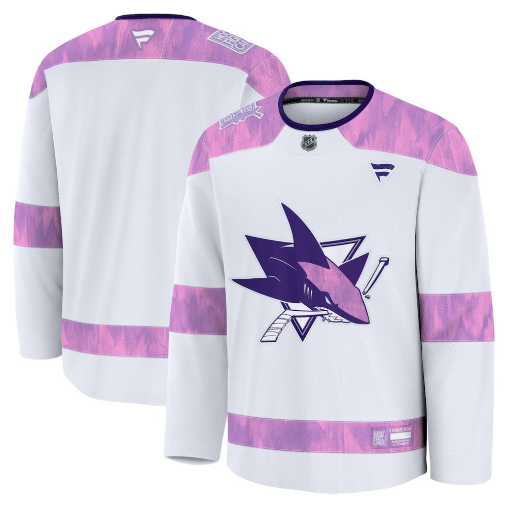 NHL San Jose Sharks Fanatics 2024 Hockey Fights Cancer Practice Jersey - White