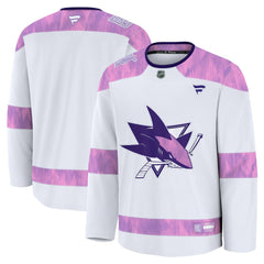 NHL San Jose Sharks Fanatics 2024 Hockey Fights Cancer Practice Jersey - White