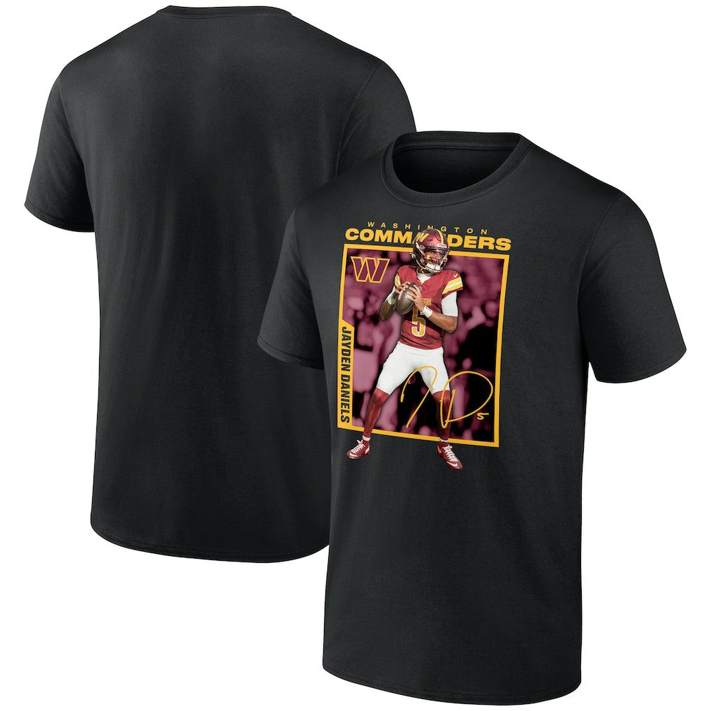 Jayden Daniels Washington Commanders Player Frame T-Shirt Black