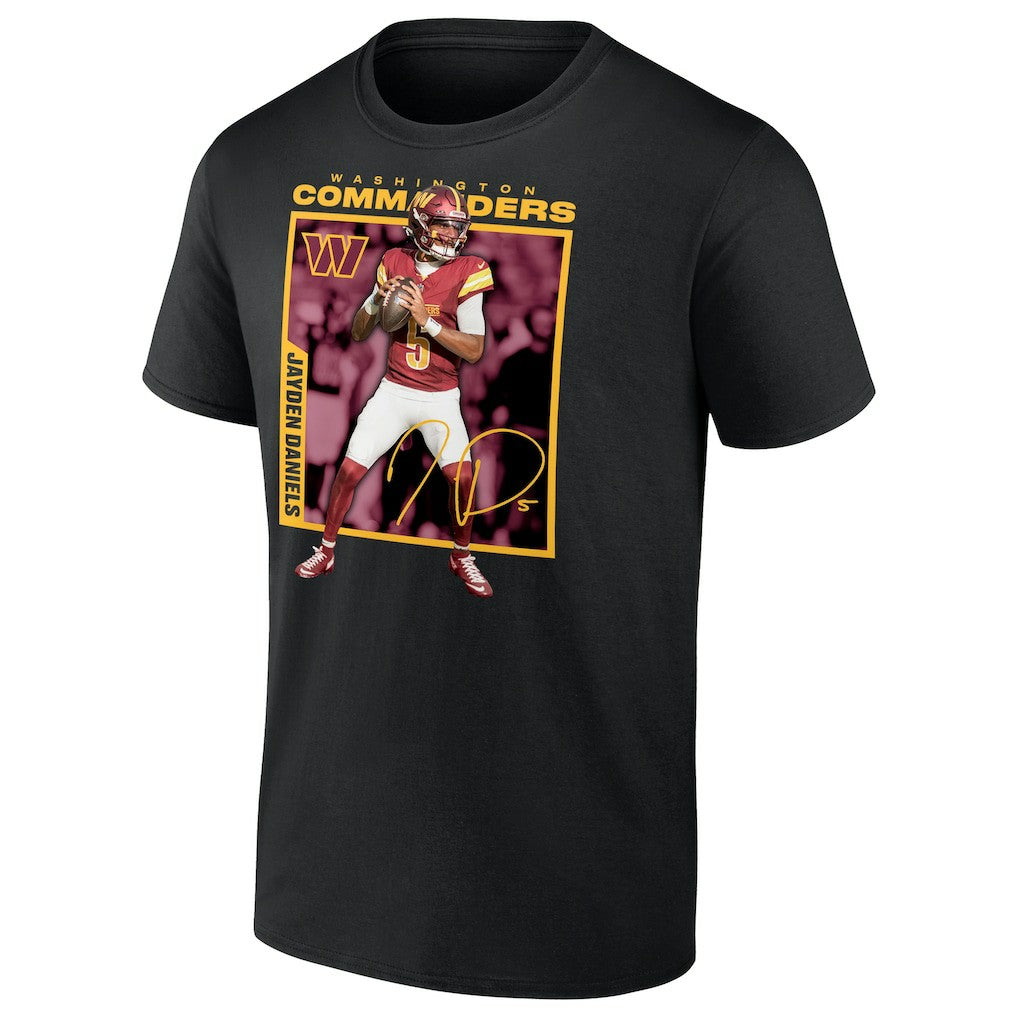 Jayden Daniels Washington Commanders Player Frame T-Shirt Black