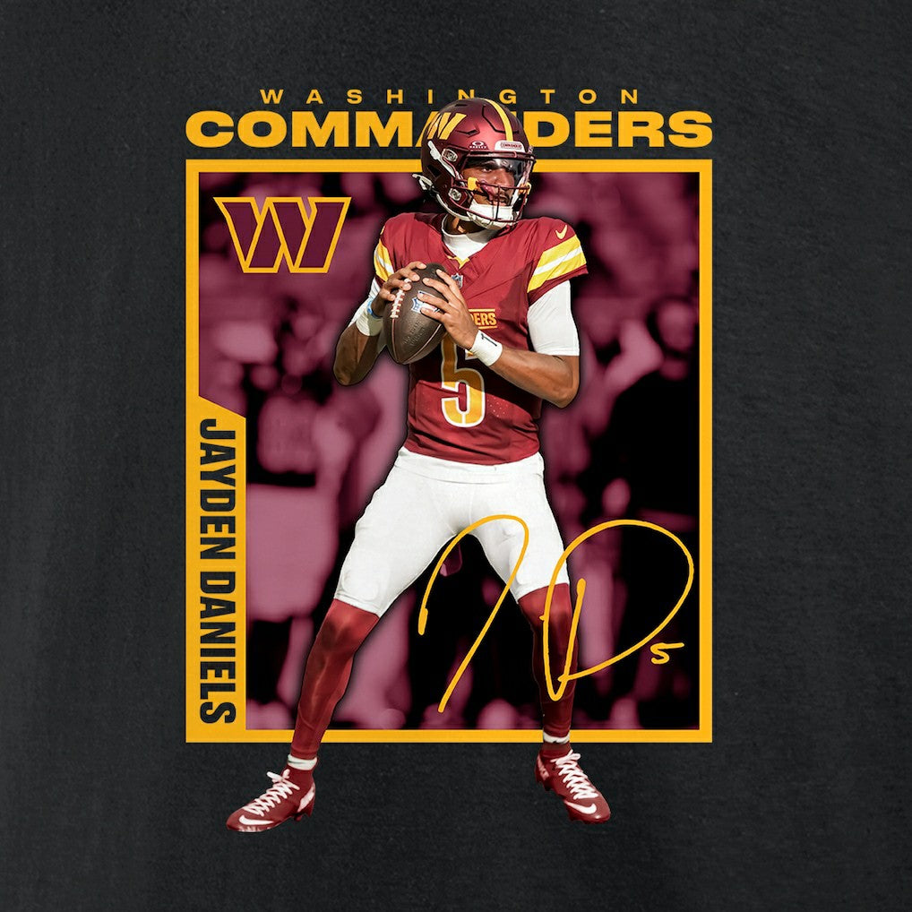 Jayden Daniels Washington Commanders Player Frame T-Shirt Black