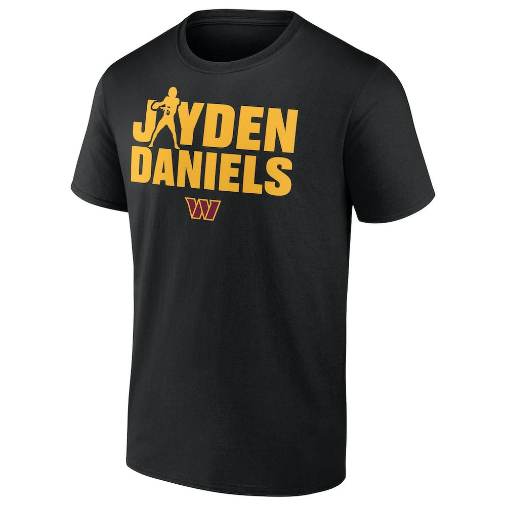 Jayden Daniels Washington Commanders Play Motion T-Shirt Black