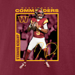Jayden Daniels Washington Commanders Player Frame T-Shirt Burgundy