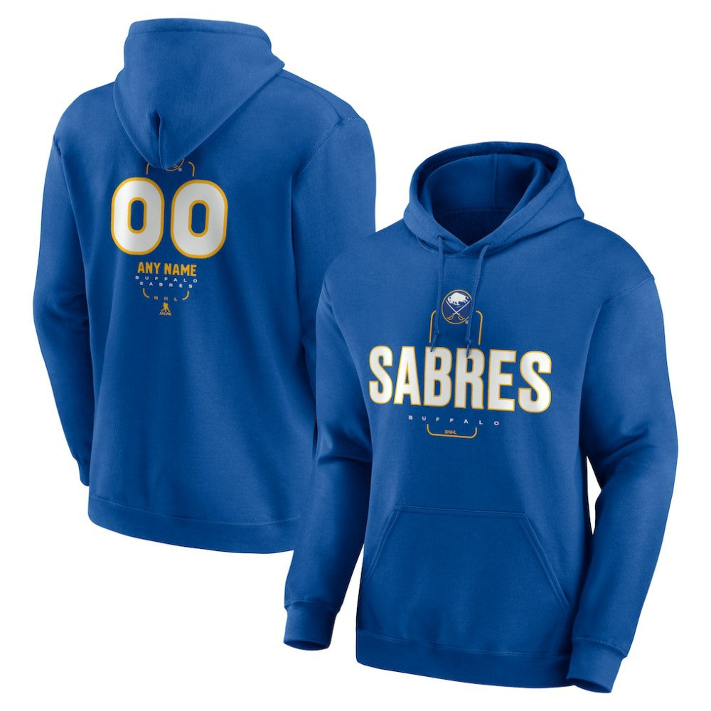 NHL,Custom Buffalo Sabres Personalized Name & Number Midfielder Pullover Hoodie - Royal