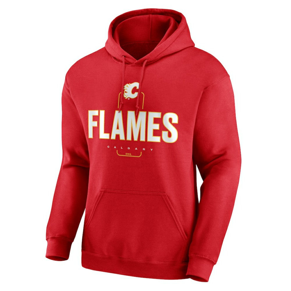 NHL,Custom Calgary Flames Personalized Name & Number Midfielder Pullover Hoodie - Red