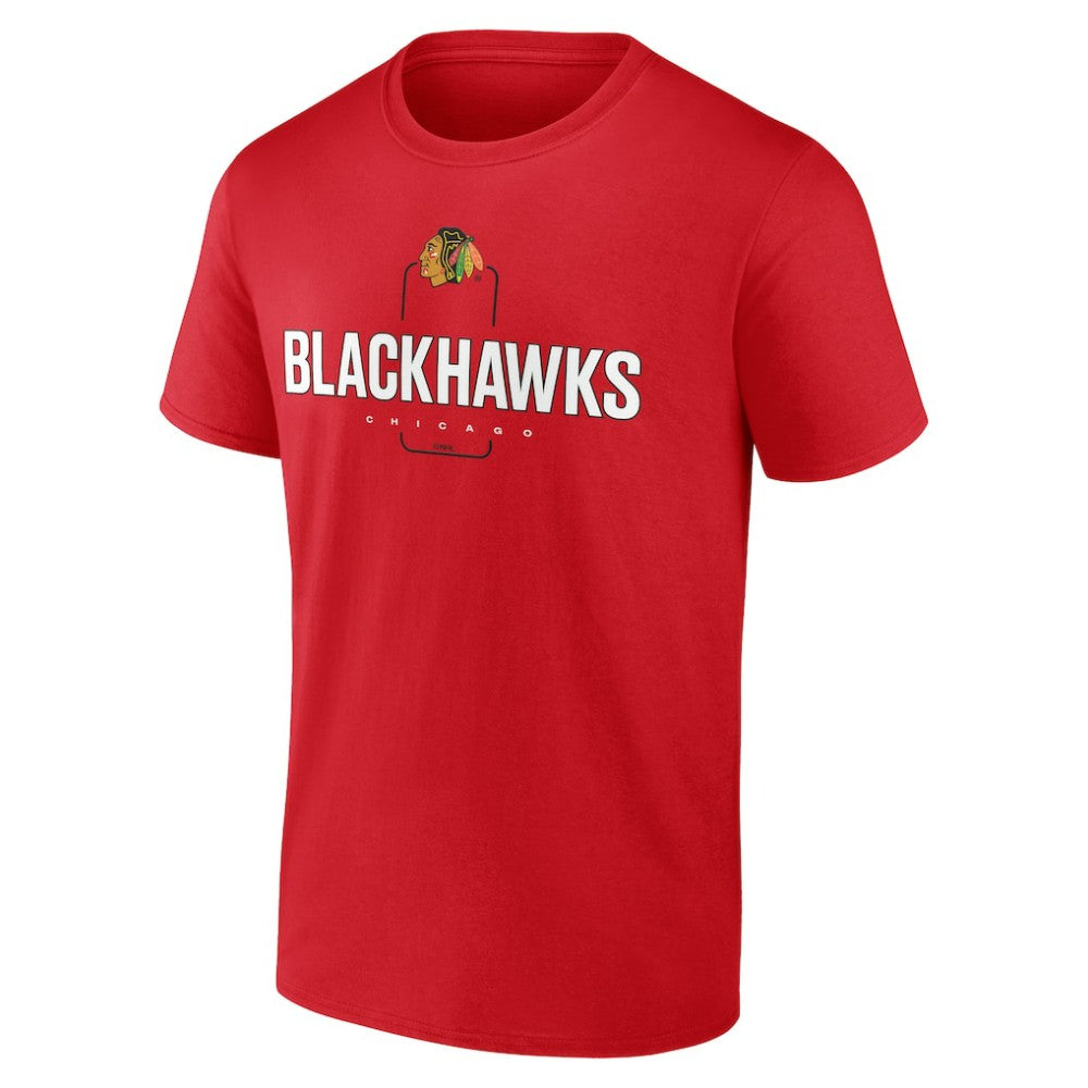 NHL,Custom Chicago Blackhawks Personalized Name & Number Midfielder T-Shirt - Red