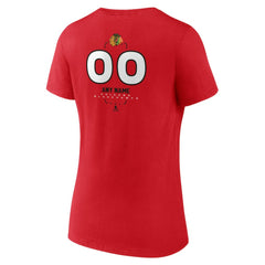 NHL,Custom Chicago Blackhawks Women's Personalized Name & Number Midfielder V-Neck T-Shirt - Red