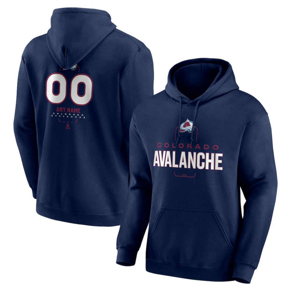NHL,Custom Colorado Avalanche Personalized Name & Number Midfielder Pullover Hoodie - Navy