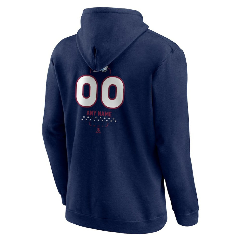 NHL,Custom Colorado Avalanche Personalized Name & Number Midfielder Pullover Hoodie - Navy